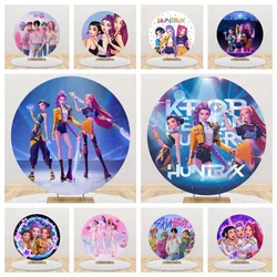 Music Girl Happy Birthday Demon Theme Arch Backdrop Cover Baby Shower Party Hunters Photography Background Decoration 