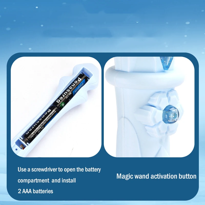 New Anime Frozen Magic Wand Kawaii Elsa Anna Snowflake Sound and Light Fairy Stick Luminous Toy Girl Children Gifts