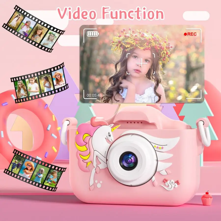 Crianças câmera digital com 32gb cartão dinossauro mini câmera brinquedos 1080p hd vlogging fotografia câmera para presentes de aniversário de natal