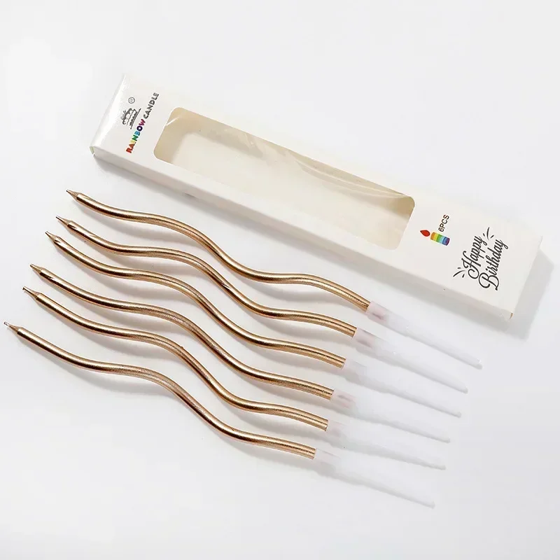 6/120/96 شموع منحنية للكعكة، عيد الميلاد، استحمام الطفل، الجنس، الوحش، ديكور المجدالين، زينة الشموع، الزفاف