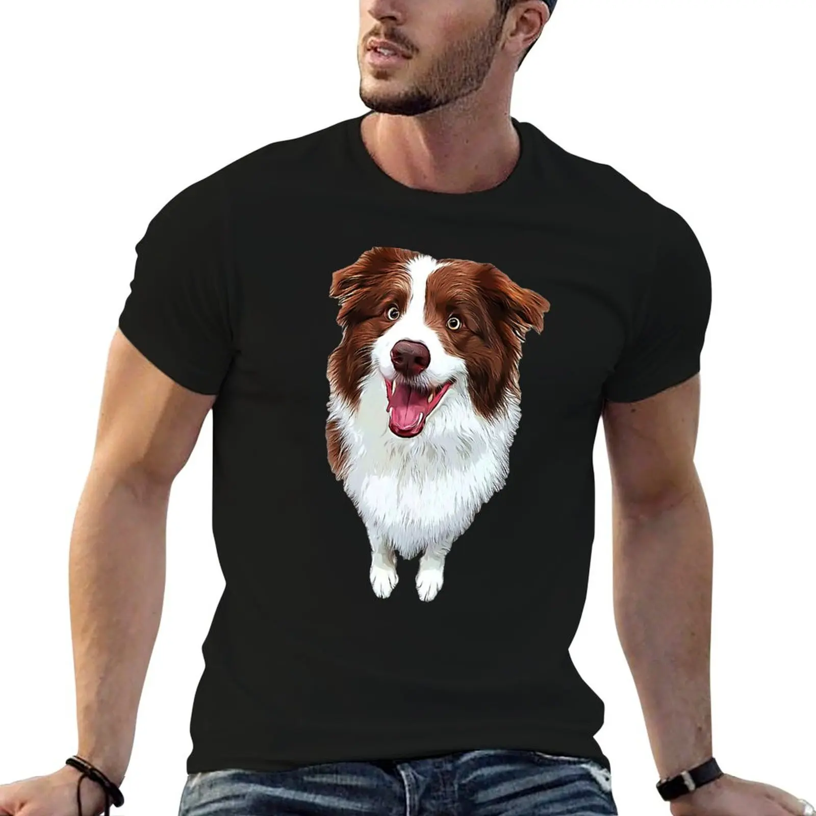 Border Collie- Chocolate Brown Beauty T-Shirt funny gifts Man t-shirt mens plain t shirts
