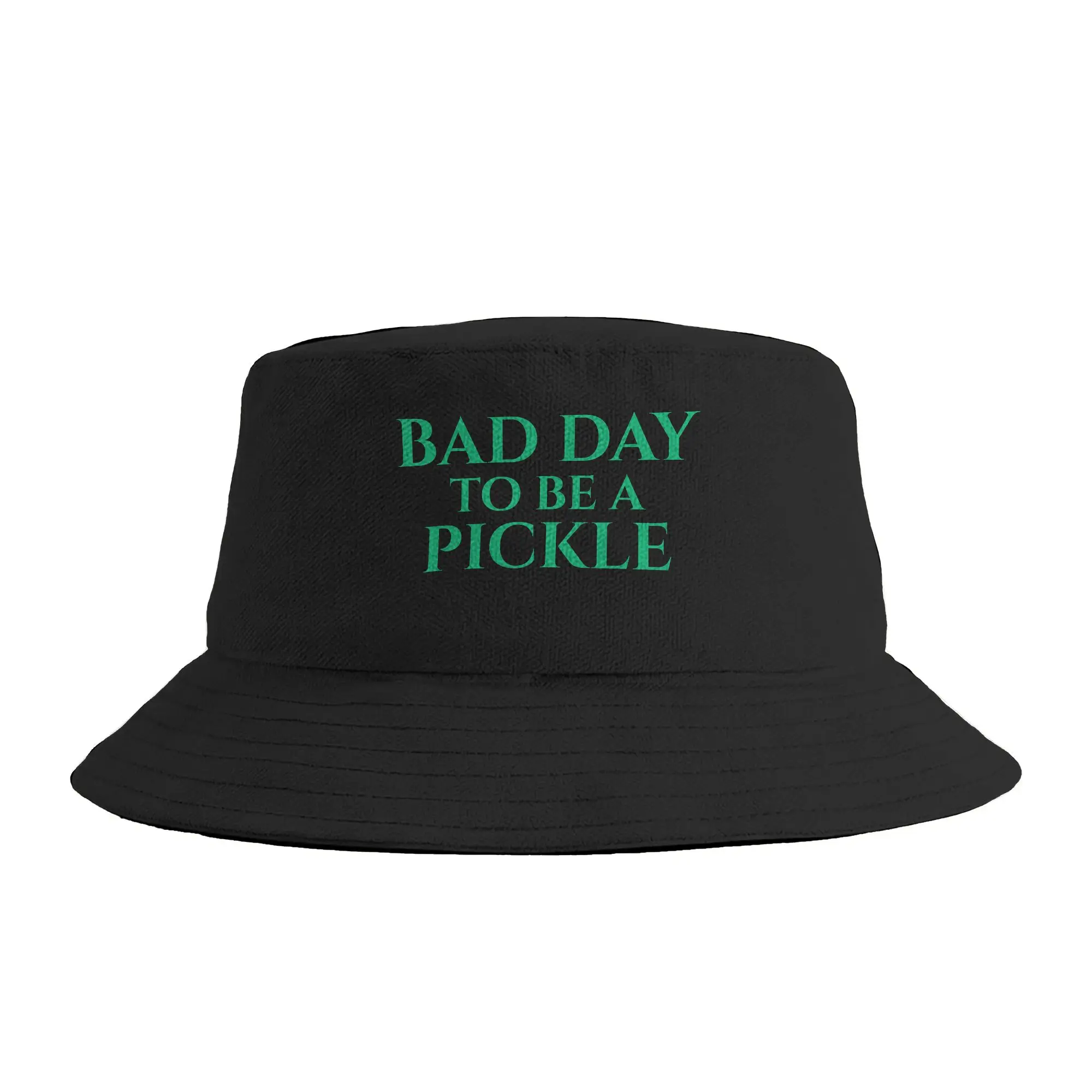 Bad Day to Be A Pickle Bucket Hat  Hawaii Fisherman Caps Soft Fold Fishing Sunscreen Hats For Unisex Classic Printed Cap