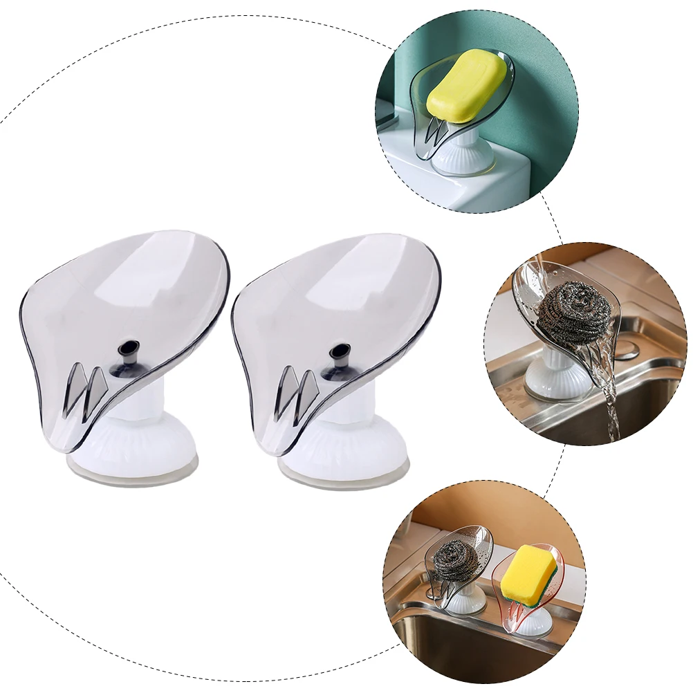 

2pcs Plastic Box Waterproof Drainage Storage Box Wall Mounted No Drilling Compact Bath Soap Holder Home Storage Rack