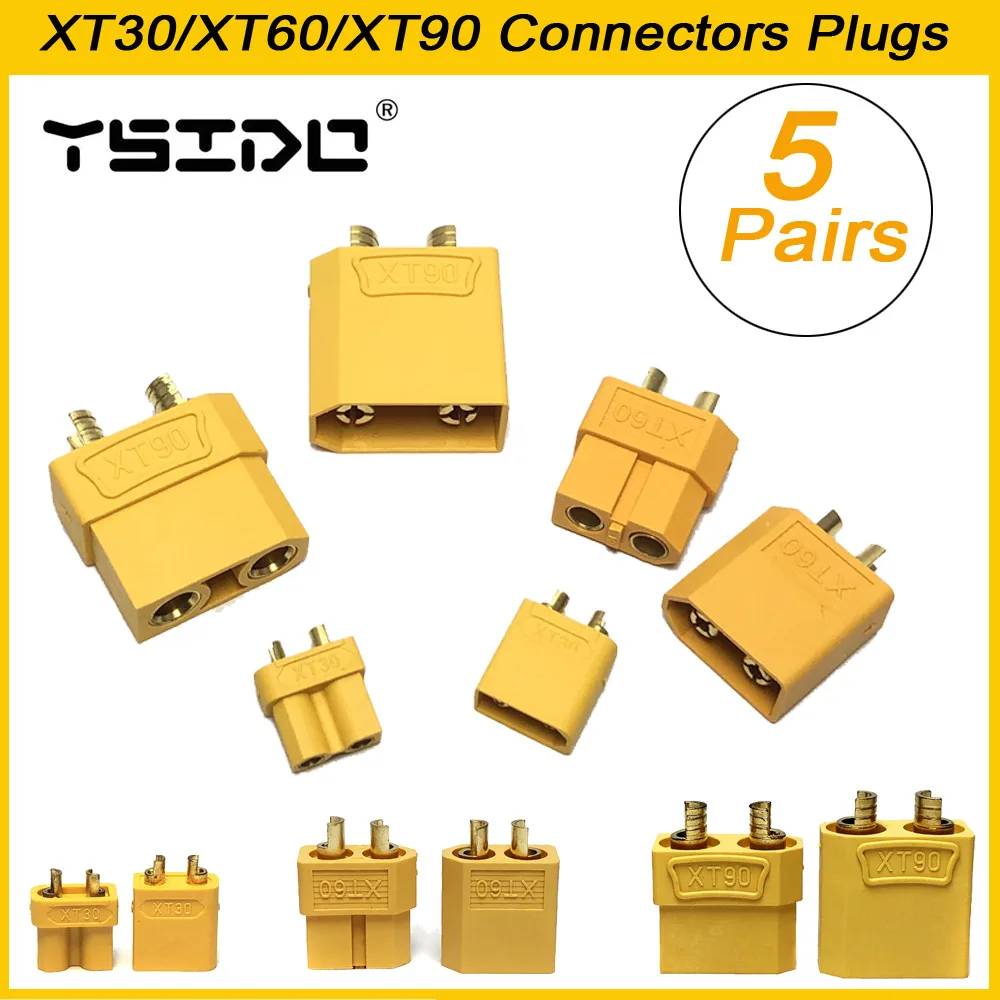 5Pairs XT90 XT60 XT30 Plug Male Female Bullet Connectors Plugs For RCBrushless ESC Lipo Battery Quadcopter