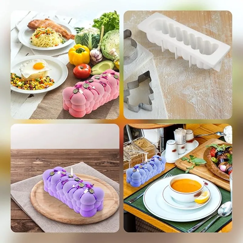 3D Love Strip Silicone Mold DIY Mousse Dessert Chocolate Jelly Brownie Pastry Christmas Log Bakeware Mold Supplies Bûche de Noë