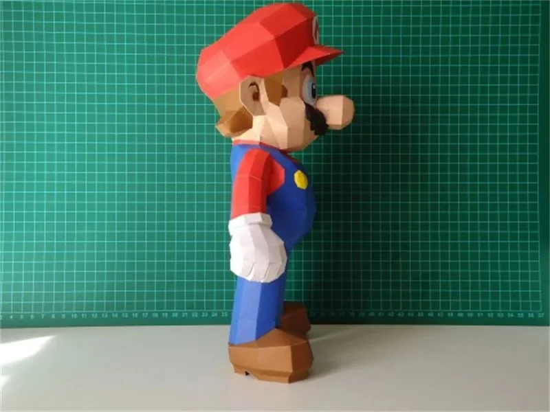 30cm Super Marioed Paper Model Game Figures Home Decor Desk Decoration Papercraft 3D DIY Puzzles Creative Handmade Toy Sculpture