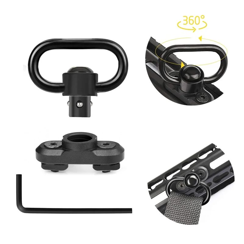 Mlok QD Sling Swivel Mount with 1.25 Inch Quick Detach Buckle Push Button Attachment Points Outdoor Hunting Accessories