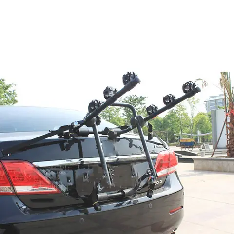 3Bike Car Carrier Rack Sturdy Arm Trunk Mount Bike Carrier Rack Hatchback Rear Holder For Most AUTO SUV Car Vehicles