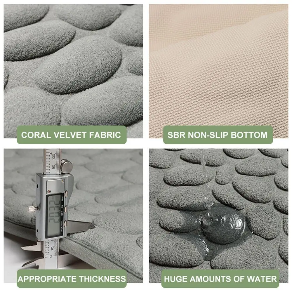 Image 5: Aile Blestone-Polymères de bain en relief, Tapis non alds, Absorption d'eau, Lavable, Baignoire, Sol, Douche, Doorvirus, HODecor