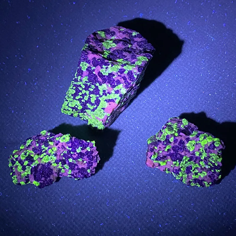 100% natural US (fluorescence effect green and pink) willemite raw mineral specimens cure crystal gem collection
