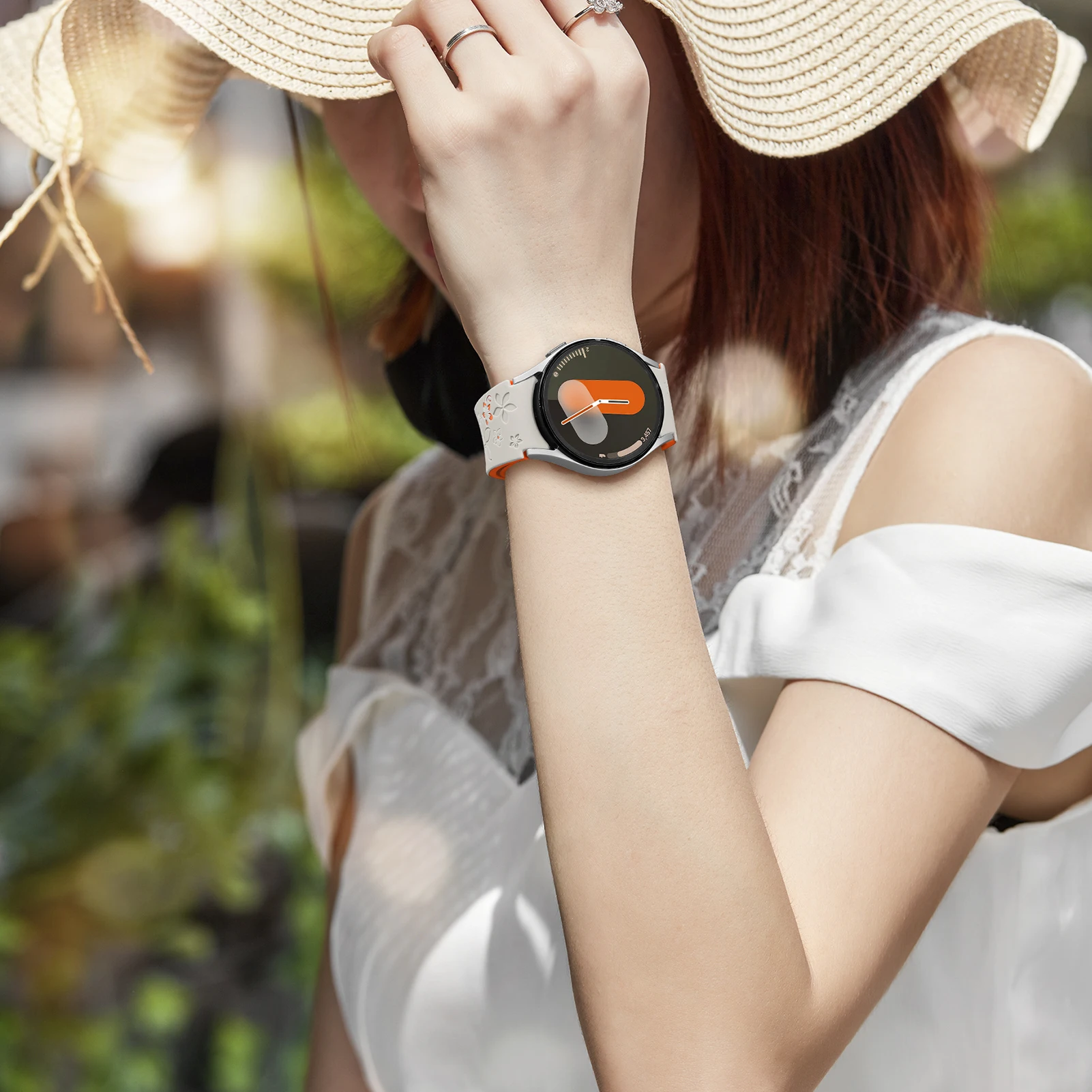 삼성 갤럭시 시계 용 실리콘 밴드 7 6 5 4 FE/5Pro 45mm 간격 없음 스포츠 ... - 5