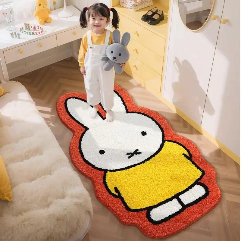 Miffy Carpet Living Room Imitation Cashmere Bedroom Girl Room Bedside Blanket Floor Mat Children Baby Crawl Anti-slip Foot Pads