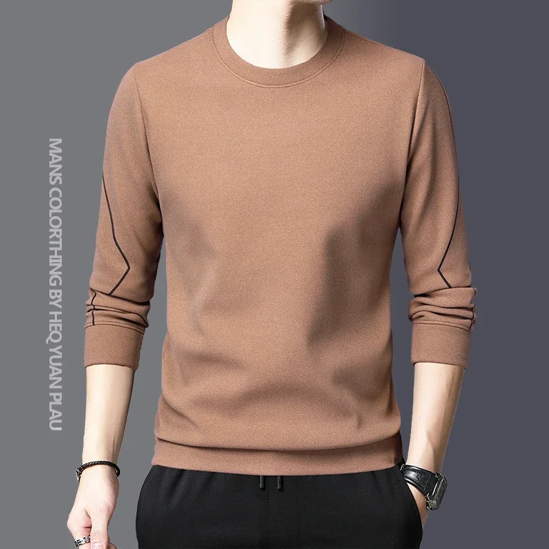 

Men's New Autumn/Winter Round Neck Comfortable and Versatile Fashion Slim Fit Long Sleeved T-shirt Bottom