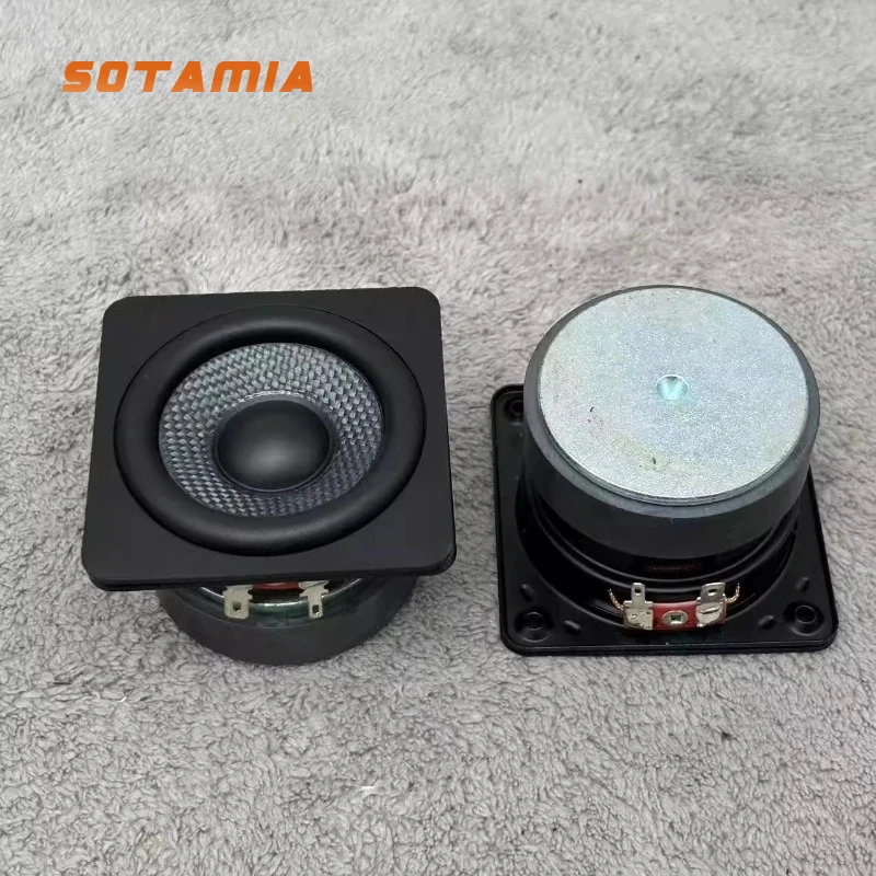 SOTAMIA 2PCS 2.75 Inch Subwoofer 4 Ohm 25W Fiber Braided Basin Waterproof High Value Subwoofer Speaker Bluetooth Sound Boxes