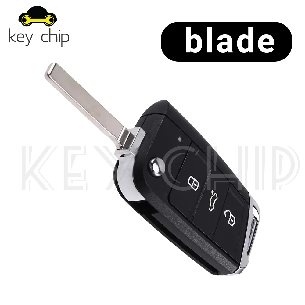 48チップ 5G6959752Q 48チップ VWゴルフMk7、シュコダオクタビア用3ボタンカーリモコンキーシェル折りたたみ式