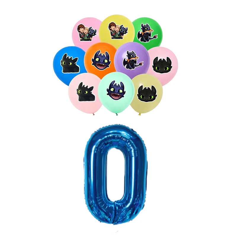 11pcs12 Inch How To Train Your Dragon Color Latex Balloon Children's Happy Birthday Party Decoration Baby Shower Globos Toy view 2