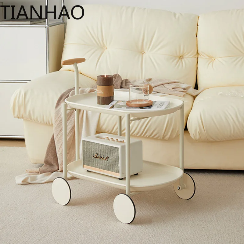 Nordic Creative Sofa Side Table Minimalist Instagram Trendy Mobile Storage Trolley Modern Small Space Coffee Table