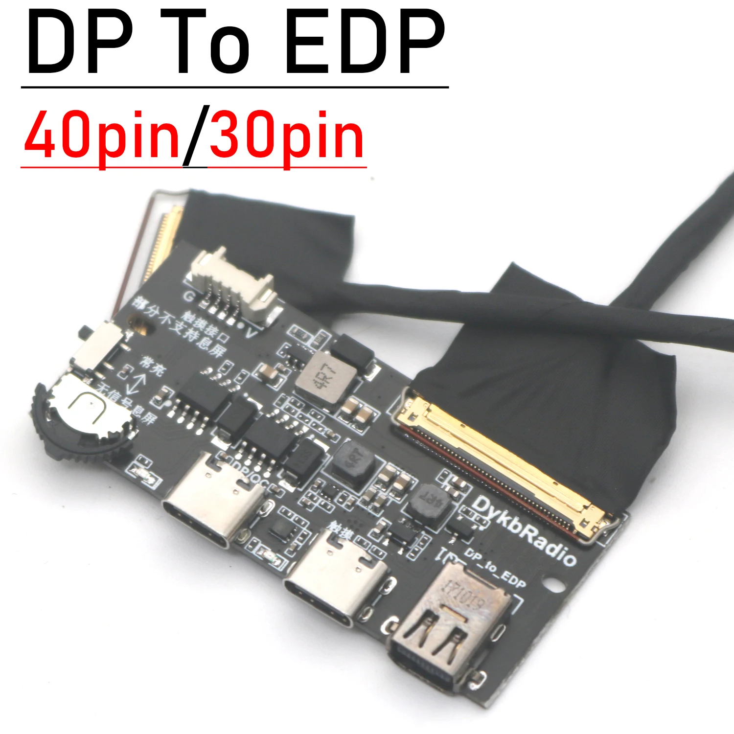 Mini dp para Edp Driver Board Lcd Led Screen Driver Display Portátil Laptop Notebook 40pin 30pin 2k 4k 60hz 120hz 240hz
