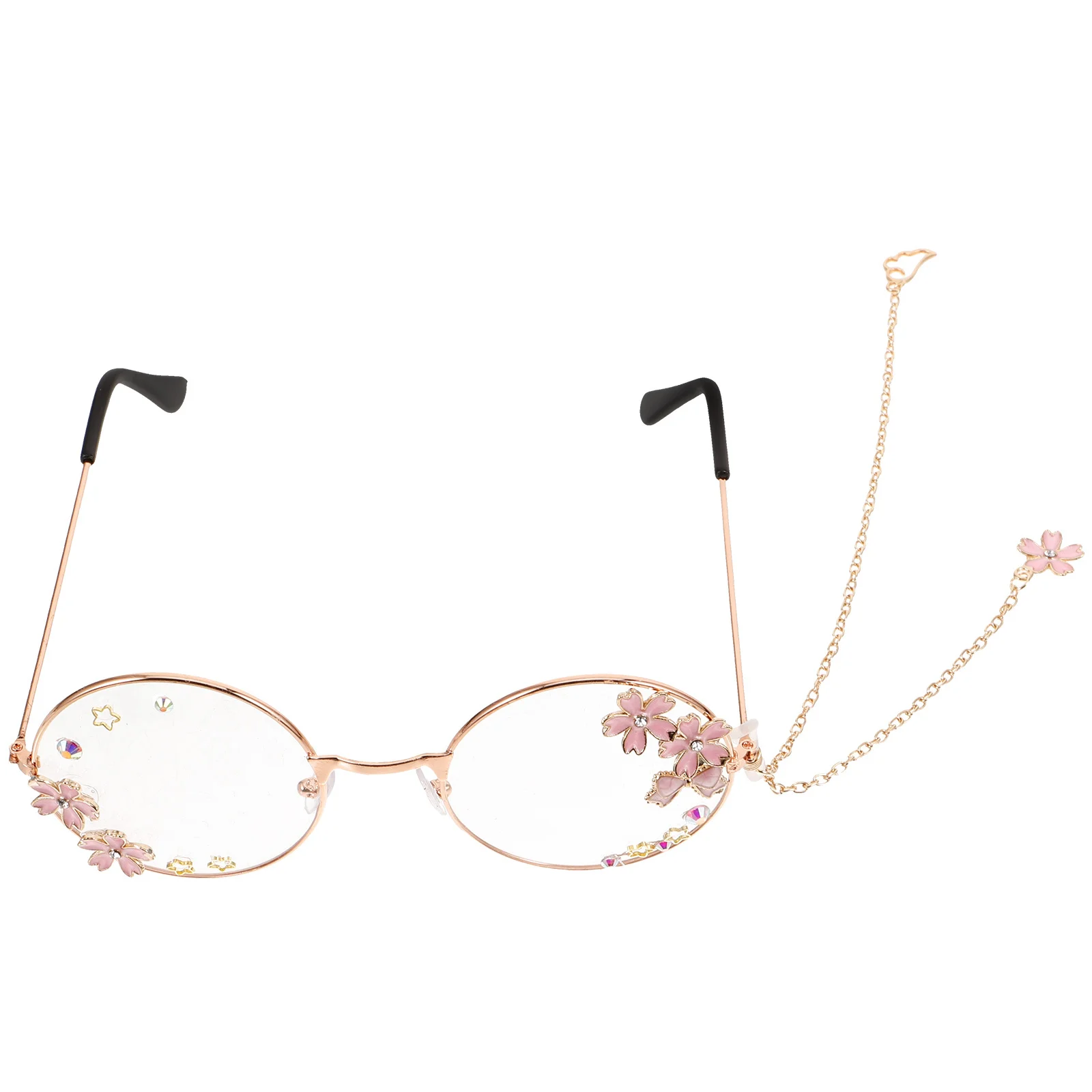 

1pcs Wings Pendant Glasses Retro Chain Kawaii Eyeglasses Steampunk Frame Lolita Accessories Cosplay Props Lightweight