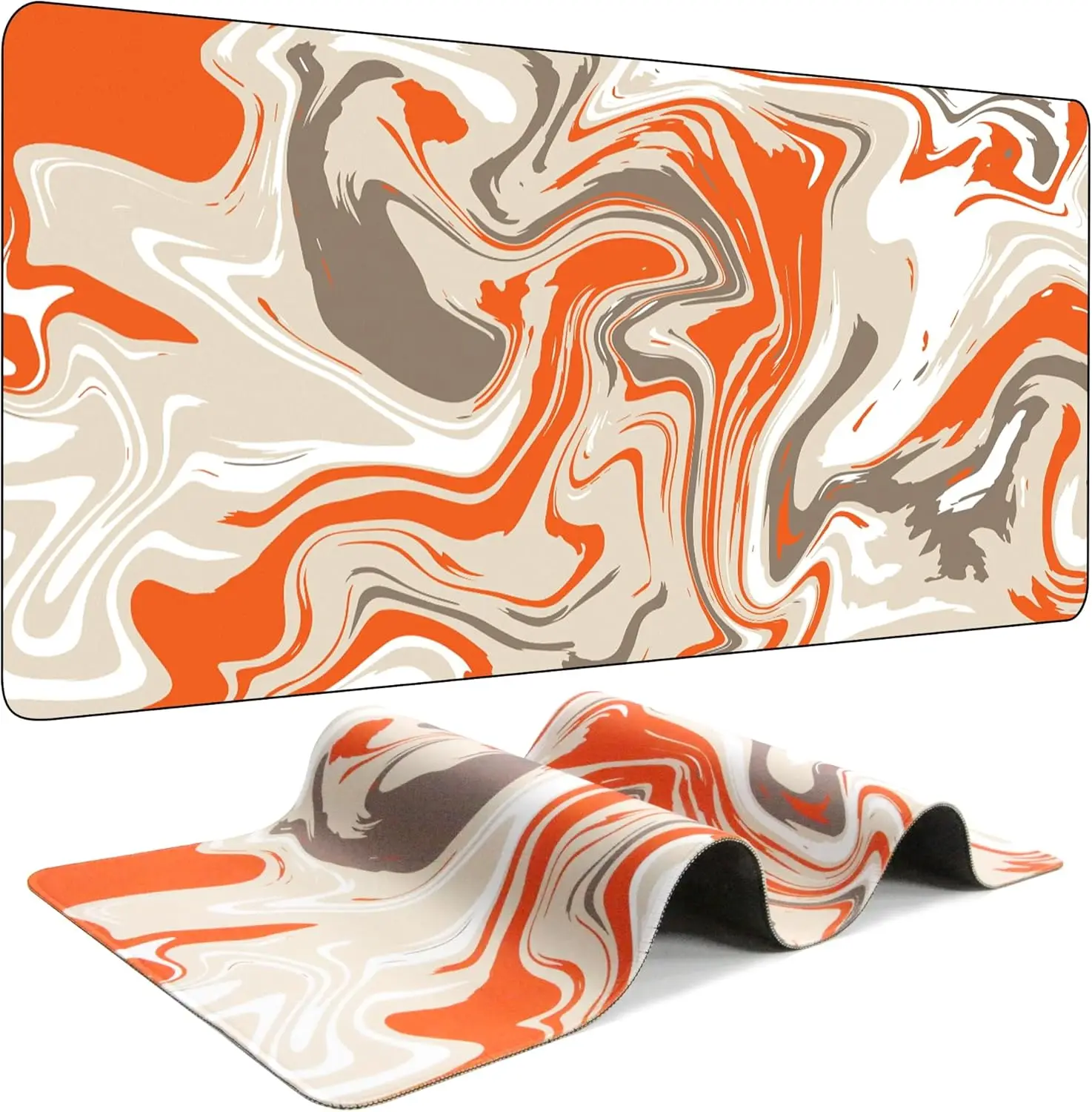 

Orange Marble Design Fluid Pattern Gaming Mouse Pad Desk Mat Desk Mat for Keyboard and Mouse Suitable for Office and Home Office