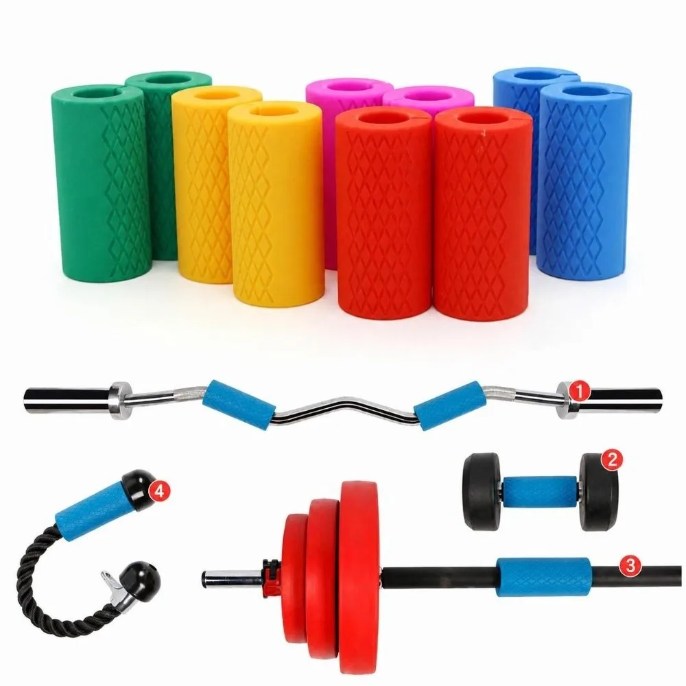 1PC Durable Non-Slip Barbell Grips Thick 2 Inch Dumbbell Grips Arm Strength Tool Handle Covers Bar Grips For Barbells