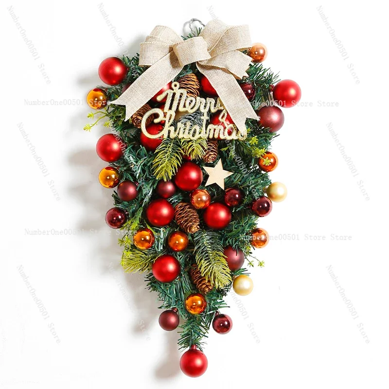 

Christmas decoration creative Christmas wreath door hanging rattan window atmosphere scene arrangement Christmas tree pendant