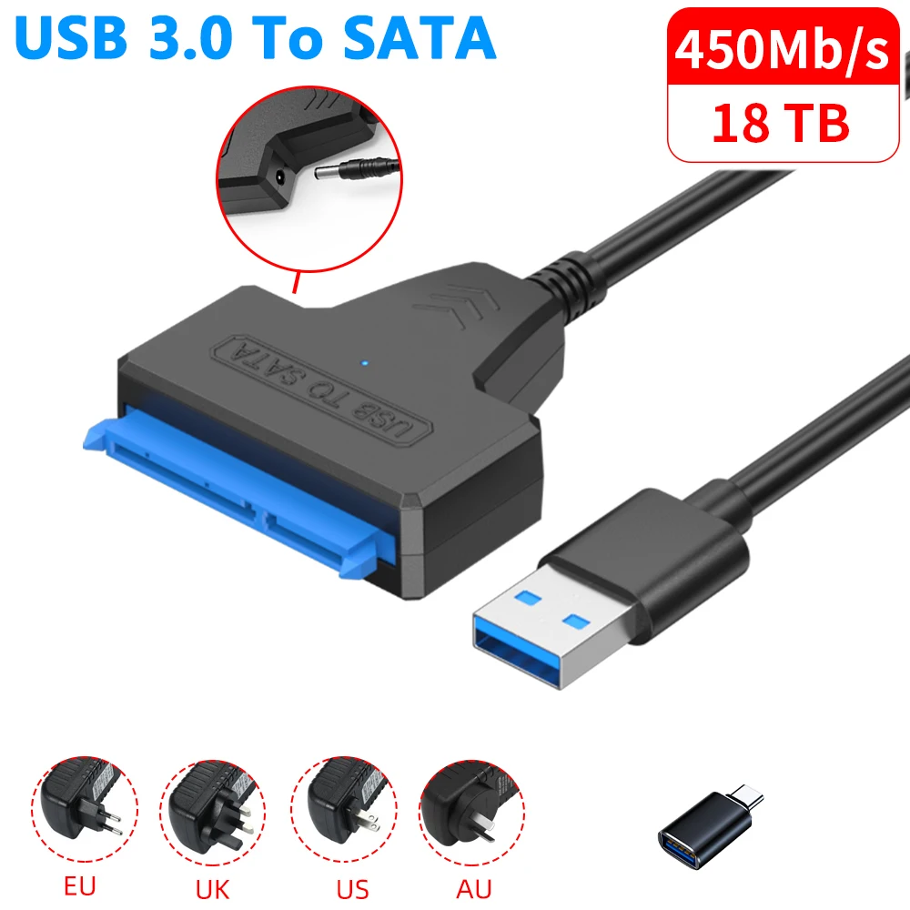 USB 3.0 to SATA Cable SATA III Hard Drive Adapter Converter for 2.5