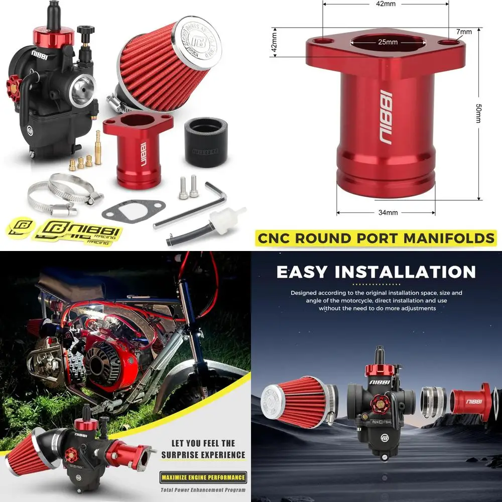 

NIBBI PE24mm Carburetor Kit for Predator 212,Upgrade for Coleman Predator 196cc 212cc 224cc Engine Performance Parts with Intake