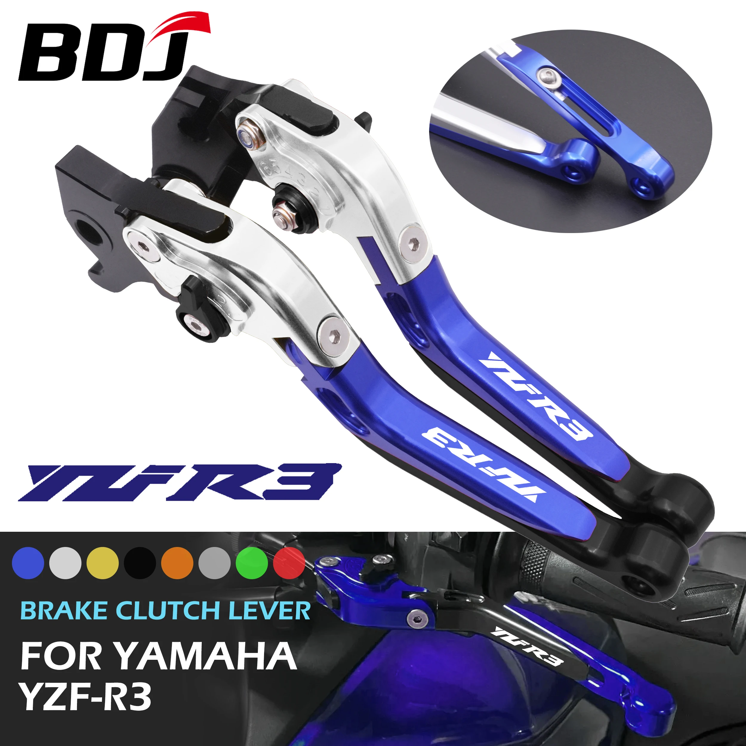 

BDJ YZF R3 Brake Clutch Lever Motorcycle Adjustable Folding Levers Clutch Lever Brake Lever Set For YAMAHA YZF-R3 2014-2020