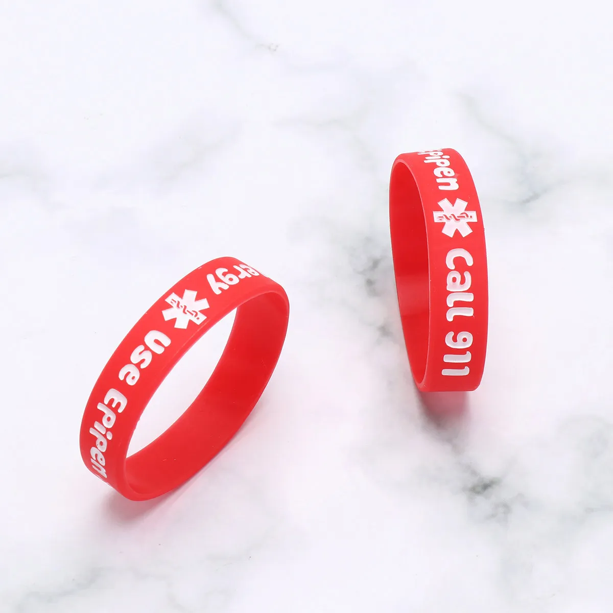 

4Pcs Colorful Medical Warning Silicone Bracelets for Soft Skin-Safe Wristbands for Daily Wear Or Party Gift Idea