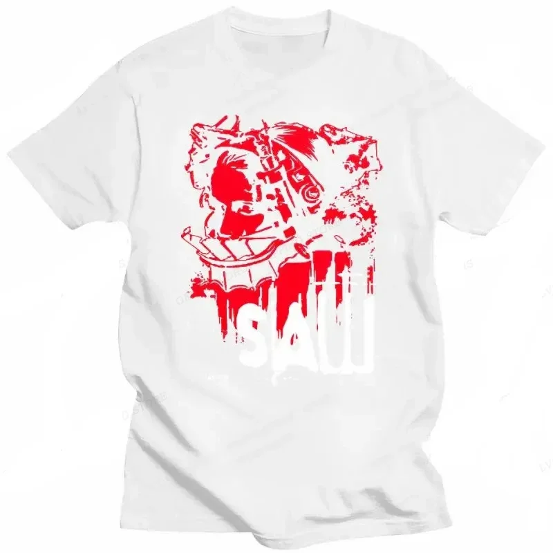 Movie SAW Horror Head Torture T Shirt Men Women Fashion Cotton T-shirt Vintage Clothes O-Neck Tees Horror Harajuku Tops 71723