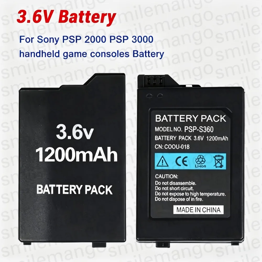 Batería Psp-S110 de 3.6V para Consola de Juegos Sony PSP Psp3000 Psp2000 2000 3000 3001 3004, Baterías de Litio Recargables de Repuesto