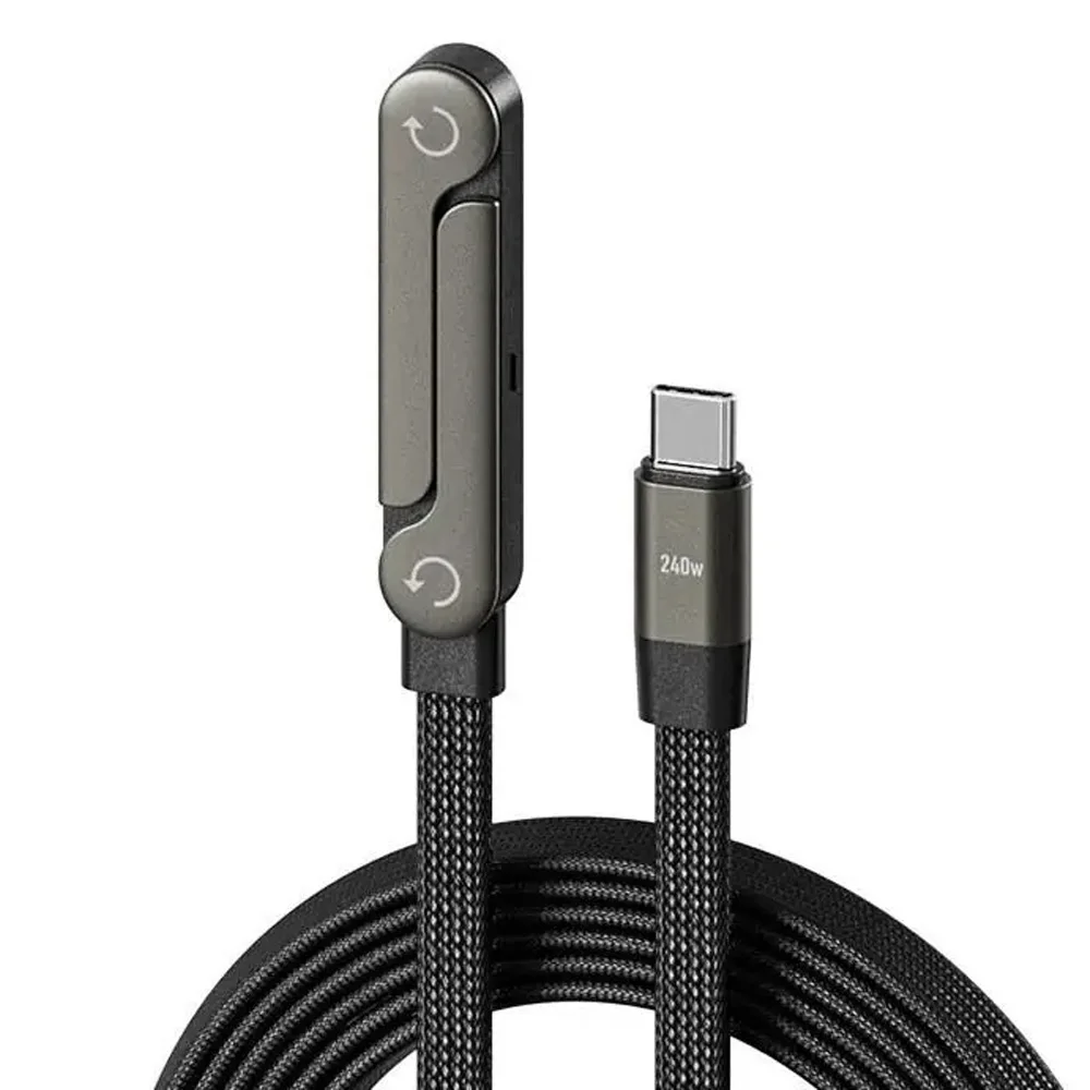 oozcc 240W elleboogvormig 180 °   Snelle oplaadbare opvouwbare telefoonhouder, PD-kabel nylon data-sync, voor iPhone 17, Samsung, Xiaomi, POCO, Tesla