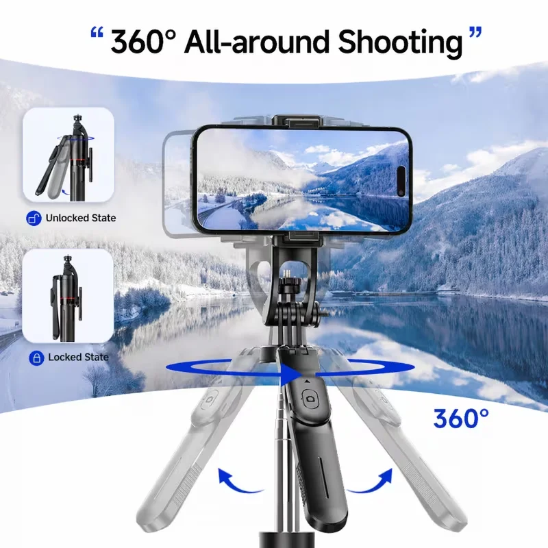 Mobile Phone Holder 31-180CM Adjustable Telescopic for iPhone 17 16 Samsung Huawei Xiaomi Live Streaming Phone Holder Selfie Stick with 1/4 Threaded Interface Suitable for Sony Canon Nikon Fujifilm Panasonic Olympus Camera Stand for GoPro 2