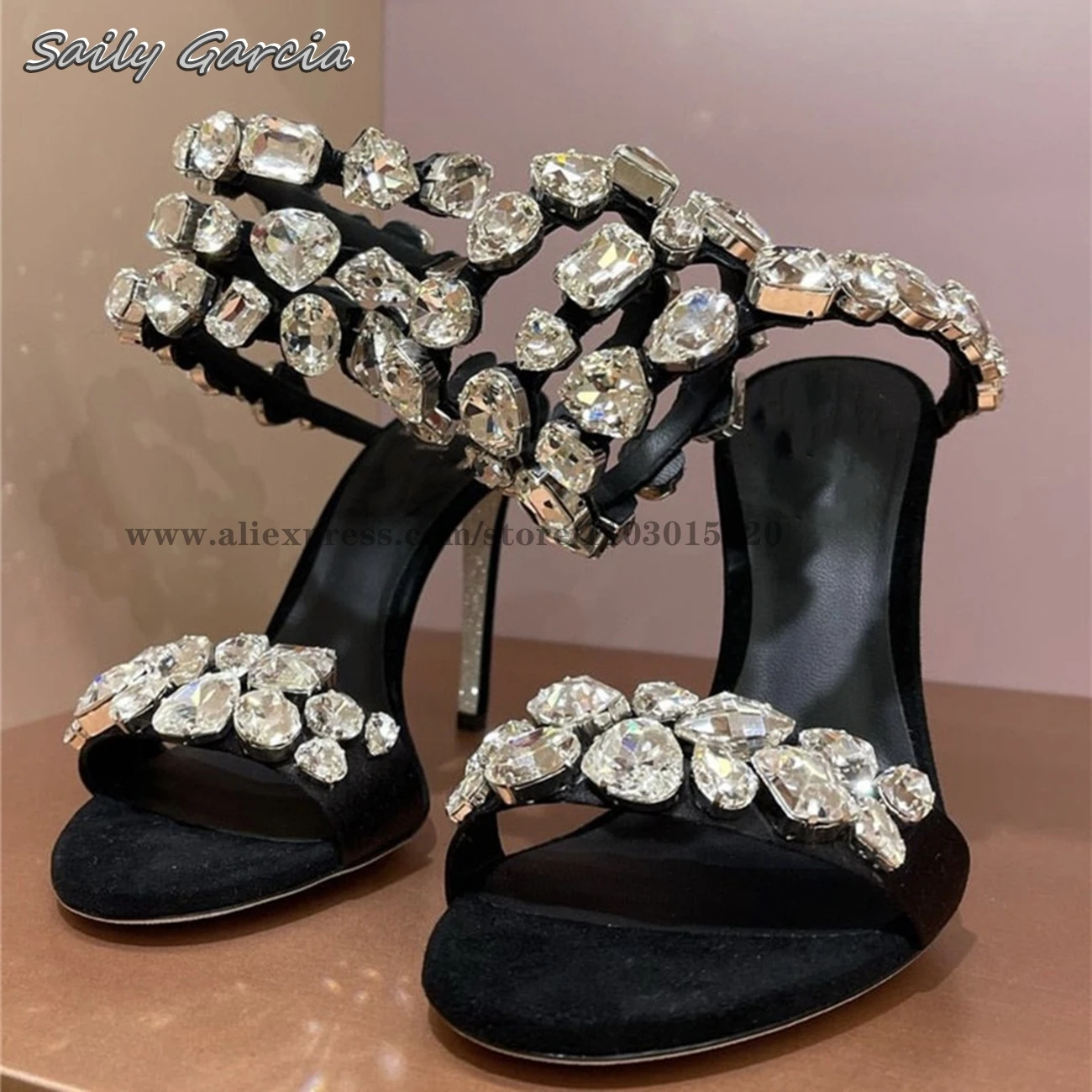 

Sheepskin Sole One Word Belt Snake Winding Sexy Sandals 2024 Summer NEW Luxury Party Shoes Open Toe Fashion Stiletto High Heels