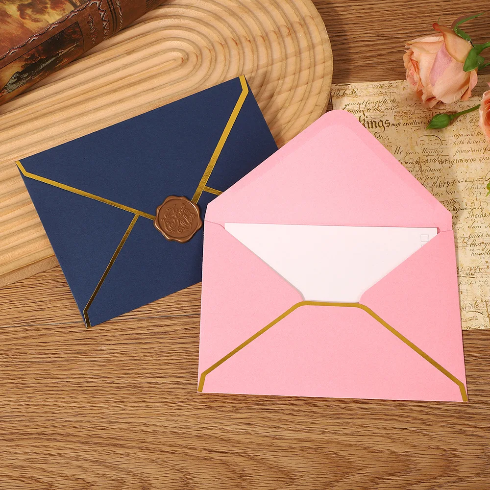 

50pcs/lot Gilding Envelopes 12x16.5cm Wedding Invitations Business Supplie Postcard Giftbox Packaging Storage Stationery