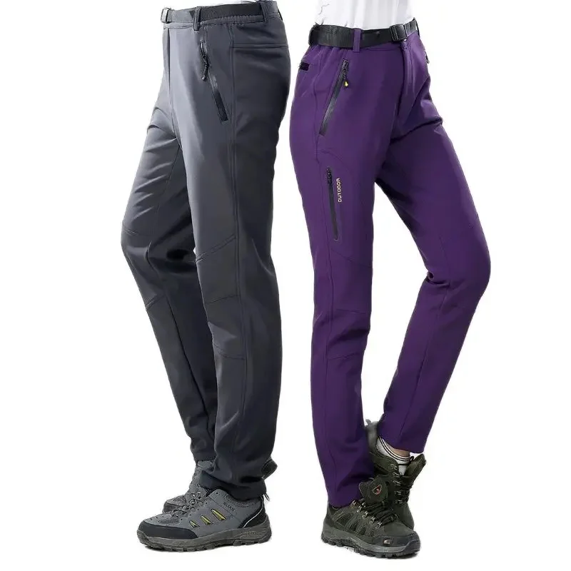 Hiking Pants Women Windproof Waterproof Fleece Warm Trousers Camping Trekking Mountain Climbing Winter Outdoor Sports