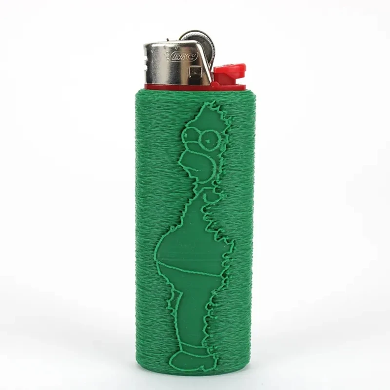 Fashionable kawaii Homer Simpson Lighter Case Cover Holder For BIC Standard Size Lighters Sleeve Type J6