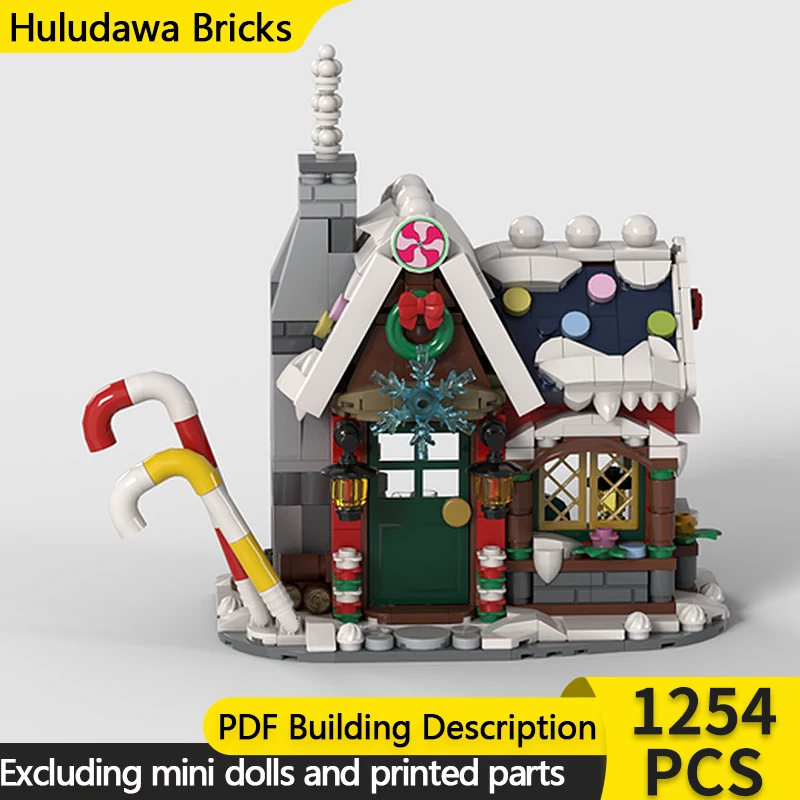 

Модель City Street View MOC, строительные кирпичи, Рождественский снежный дом, модульная технология, детские праздничные подарки, сборные игрушки, костюм