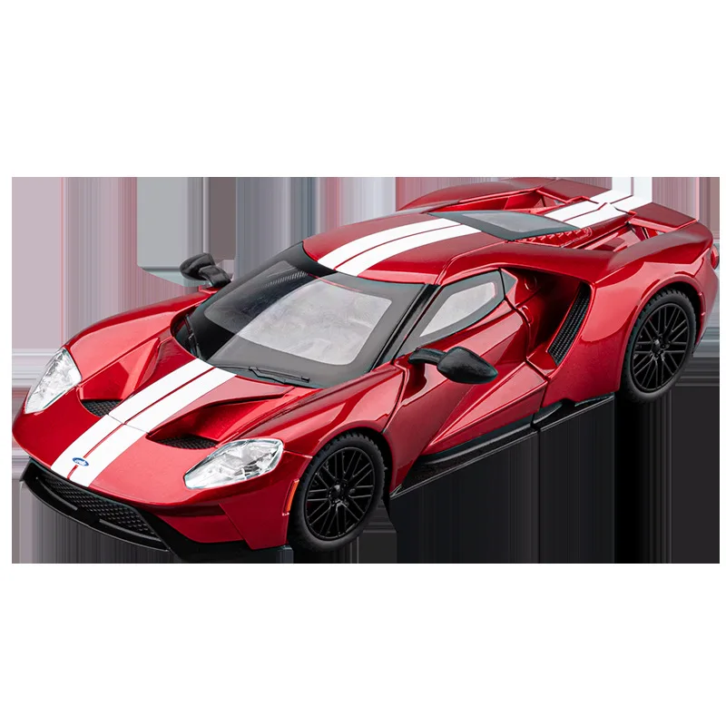 1:24 Ford GT Supercar coche en miniatura de aleación sonido y luz tirar hacia atrás juguete para niños coleccionables regalo de cumpleaños