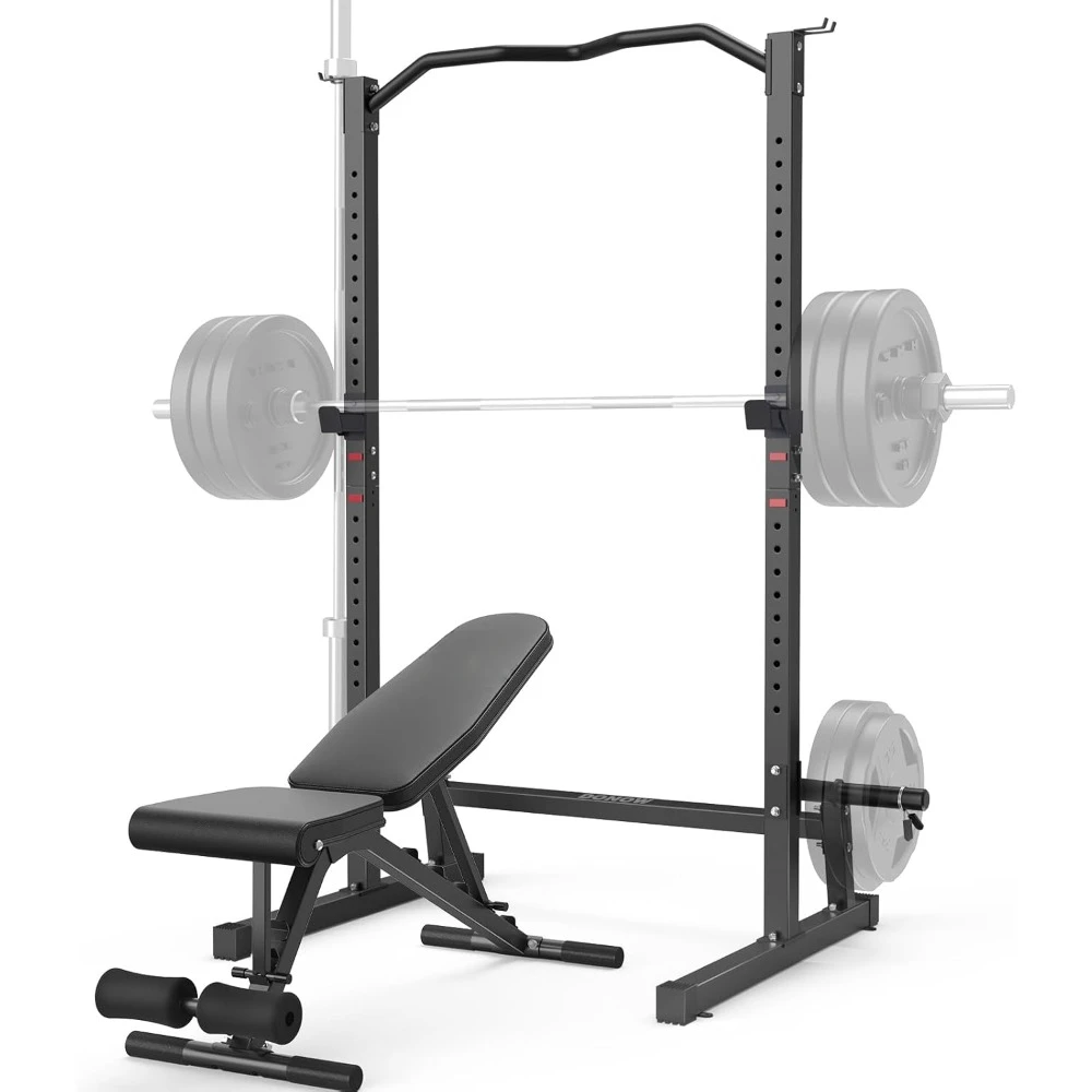 Weight Bench with Squat Rack Adjustable Workout Benchs with Rack for Bench Press Sthrength Training