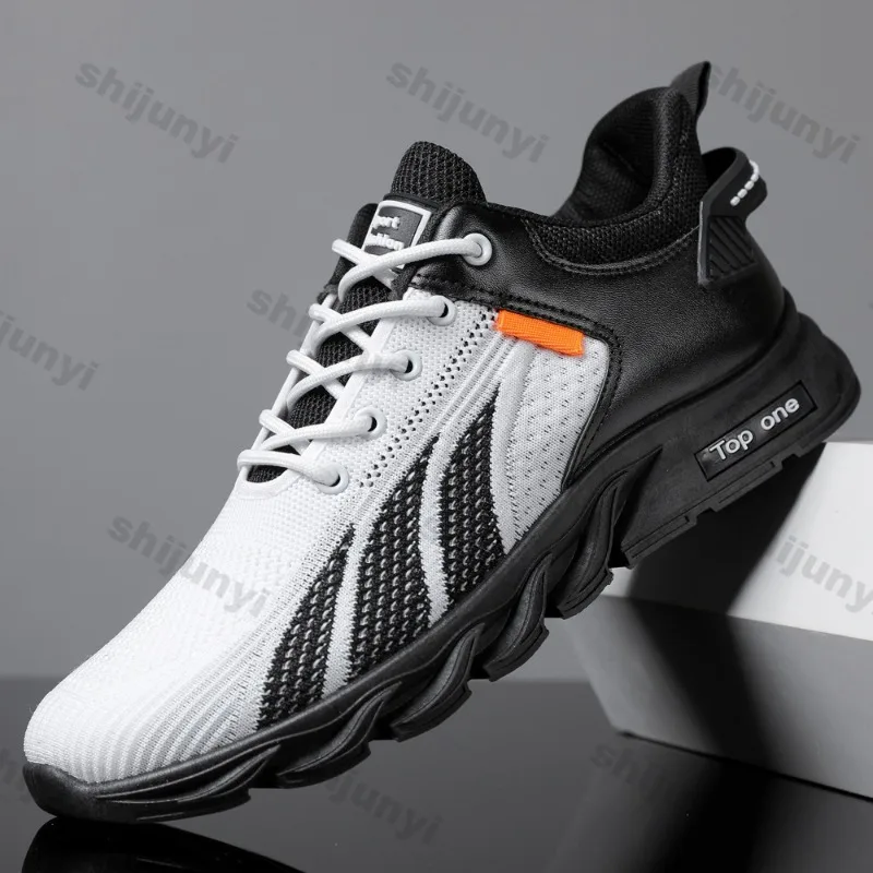 

Men's White Sneakers 2025 New Summer Breathable Mesh Casual Sports Shoes Comfortable Lightweight Fashion Lace-up Running Shoes