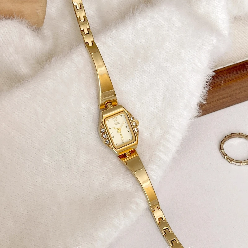 Golden Brilliant Ladies Quartz Watch Luxury Silver Bracelet gifts for woman relogio feminino часы женские наручные