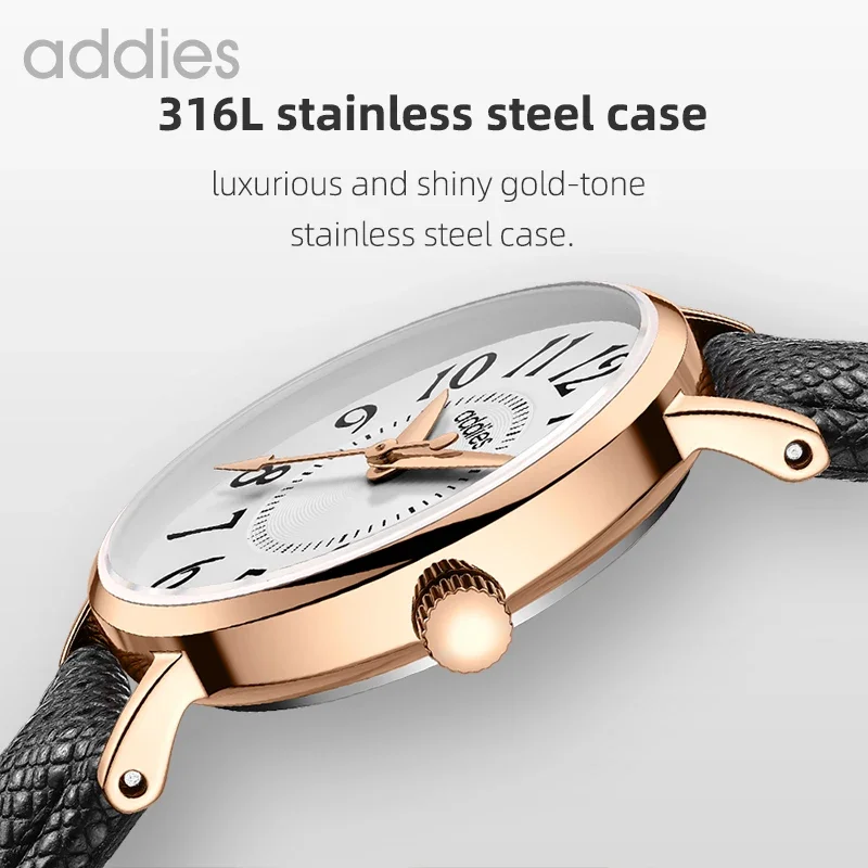 ADDIES Women Watches for Ladies Luxury Brand Rose Gold Stainless Steel Green Crystal Bracelet Quartz WristWatch Relogio Feminino