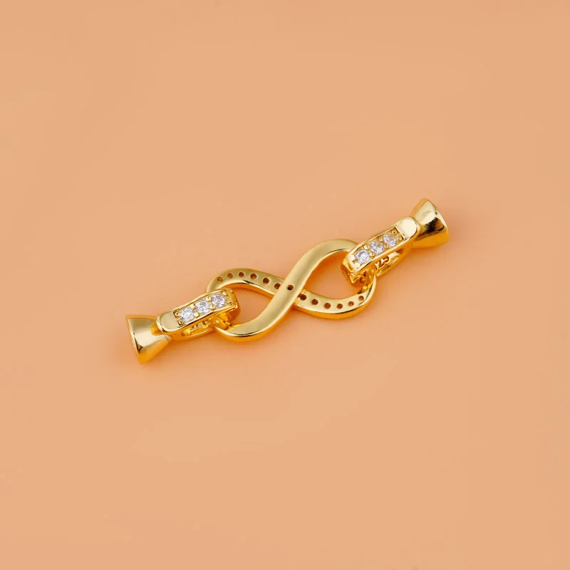 S925 Sterling silver jewelry diy accessories Double ring 8 figure double ring connecting rod necklace bracelet pendant