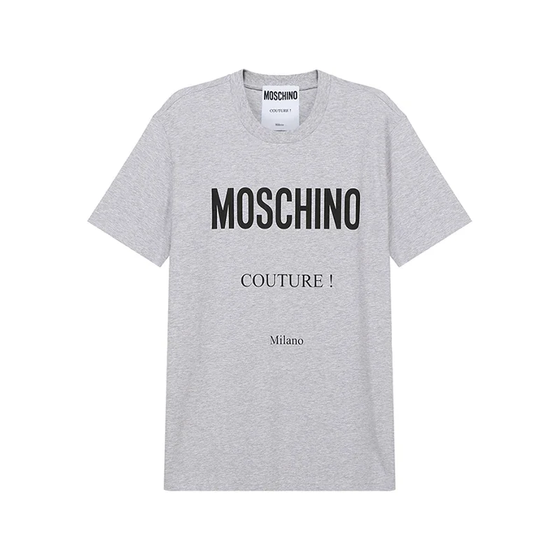 High Quality Luxury Brand T-shirt Moschino Men's Cotton Crew Neck Short Sleeve Top Men's Women's Clothing Street Wear Loose Tee