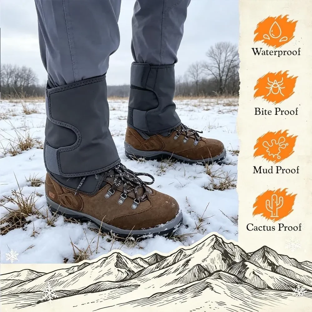 Multi-Purpose Ankle Gaiters, Waterproof Windproof Snowproof Boot Gaiters, Insect Resistant Ankle Cover for Hiking Trekking