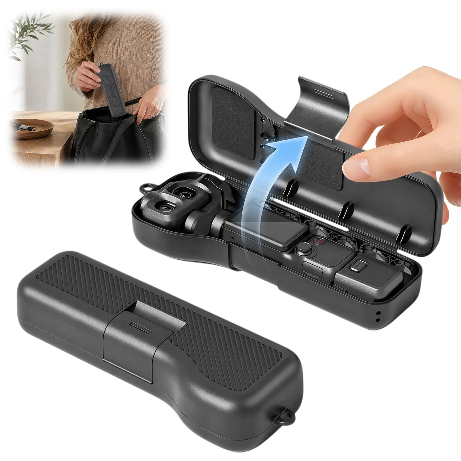 Drop-Resistant Case for Osmo Pocket 4P Camera Hard Shell Storage Box Foam Rubber Wrist Strap