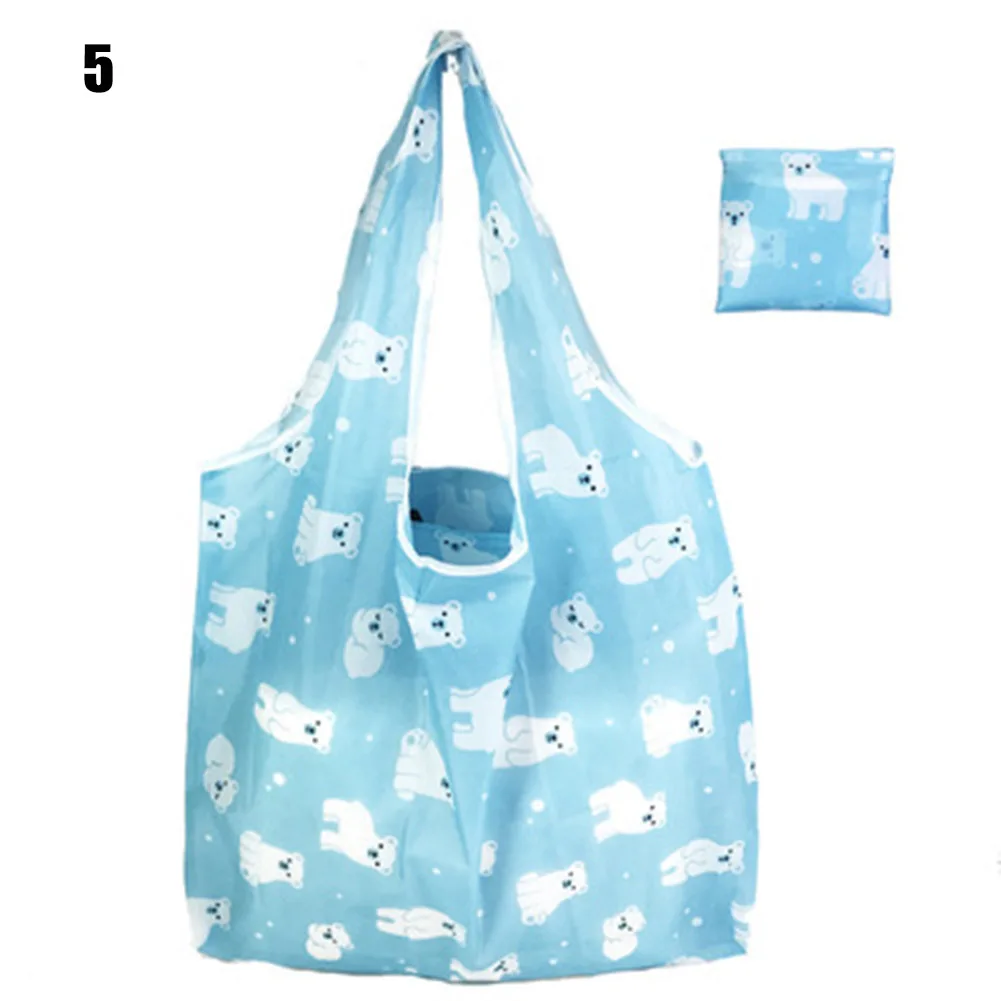 Portable Folding Shopping Bags Vintage Floral Printing Reusable Shopping Bags for Outdoor Activities Fitness