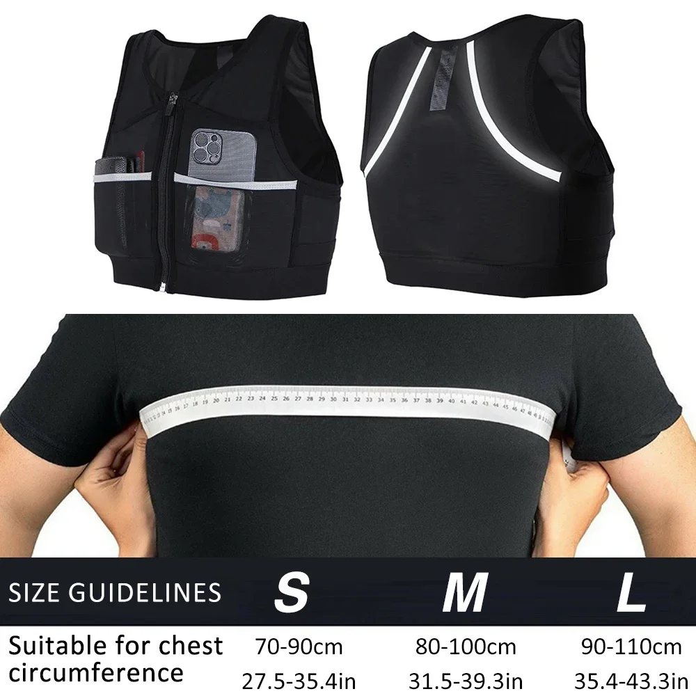 Reflective Running Vest,Backpack Mesh Breathable Hydration Pack Lightweight Elastic Women Men Large Capacity for Outdoor Bicycle